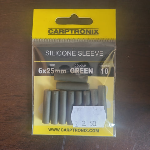 Silicone sleeve green 6x25mm x 10