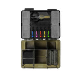 TACKLE BOX FULLY LOADED - KORUM

We’ve carefully sized BLOX to house must-have items of end tackle, like spools of line, packets of hooks and accessories. There’s the option to use the dedicated Bits Blox if you prefer compartments, as well as being able