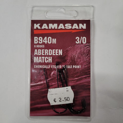 KAMASAN B940M SIZE 3/0 ABERDEEN HOOKS