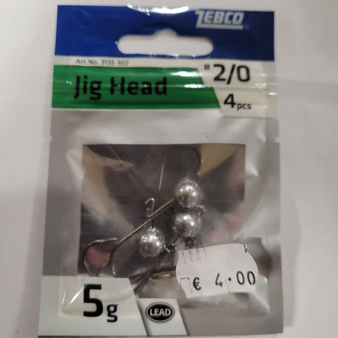 ZEBCO JIG HEADS 2/0 5G (4 PACK)