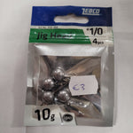 ZEBCO JIG HEADS 1/0 10G (4 PACK)