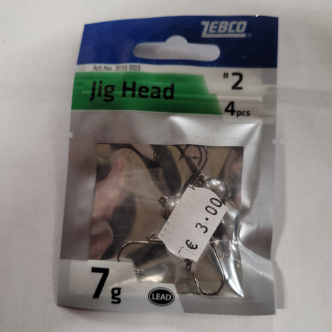 ZEBCO JIG HEADS 2 7G (4 PACK)